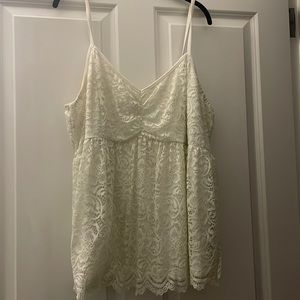 Torrid, size size 3, ivory and lace babydoll top